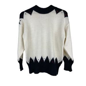 Vintage Jaclyn Smith Women's M Cream Black Acrylic Lambswool Blend Sweater
